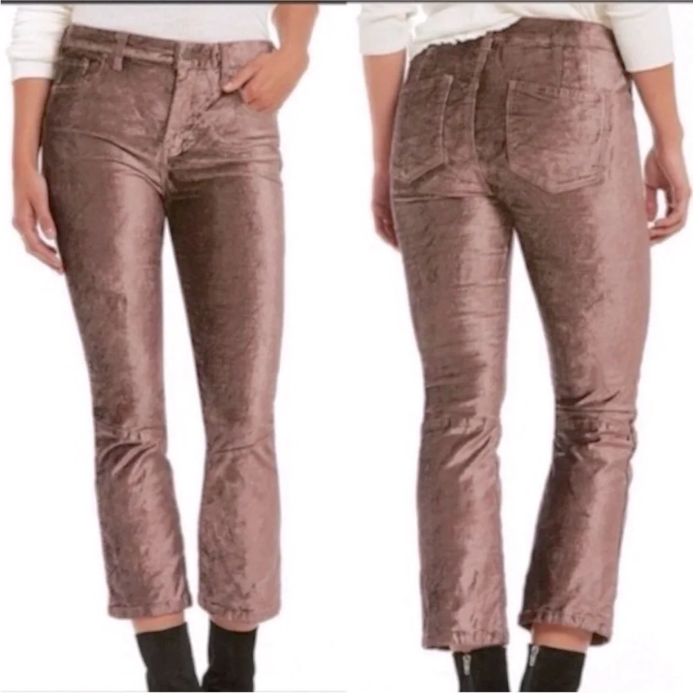 Free People Velvet Crop Flare Pants / Jeans Size 26